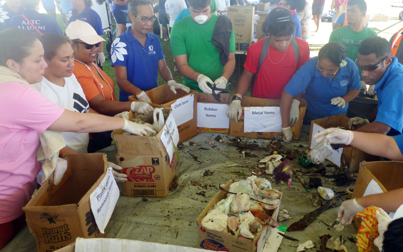 Waste sorting team