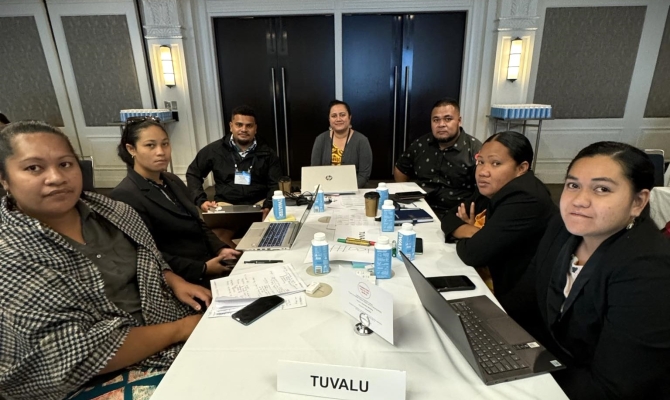 The Tuvalu delegation at the Sydney training. 