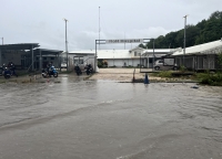 Flooding in front of Republic of Nauru hospital