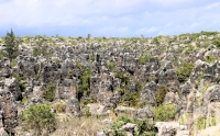 Limestone pinnacles from phosphate mining in Nauru.